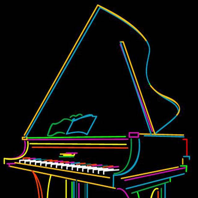 彩色线条钢琴素材