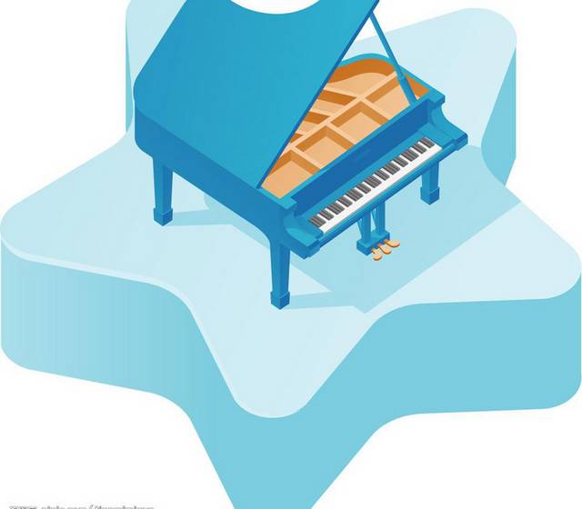 卡通蓝色钢琴