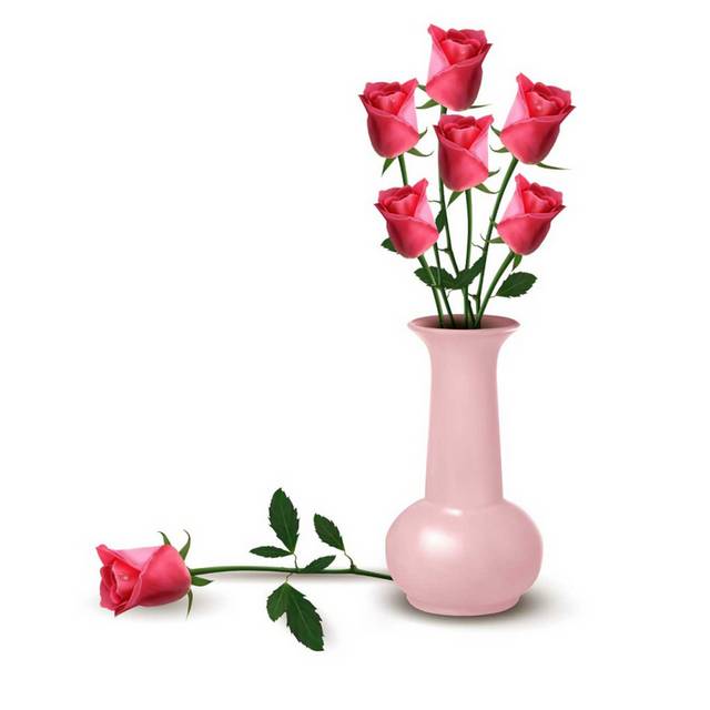 粉色花瓶元素