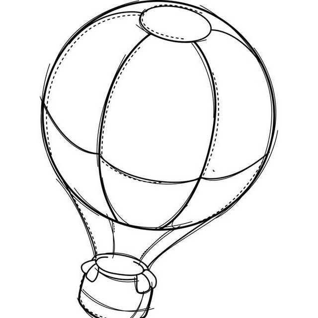 线稿热气球素材