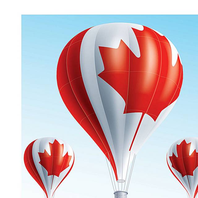 加拿大国旗热气球