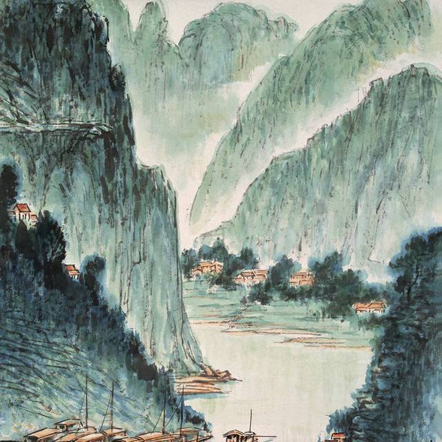 三峡风景国画