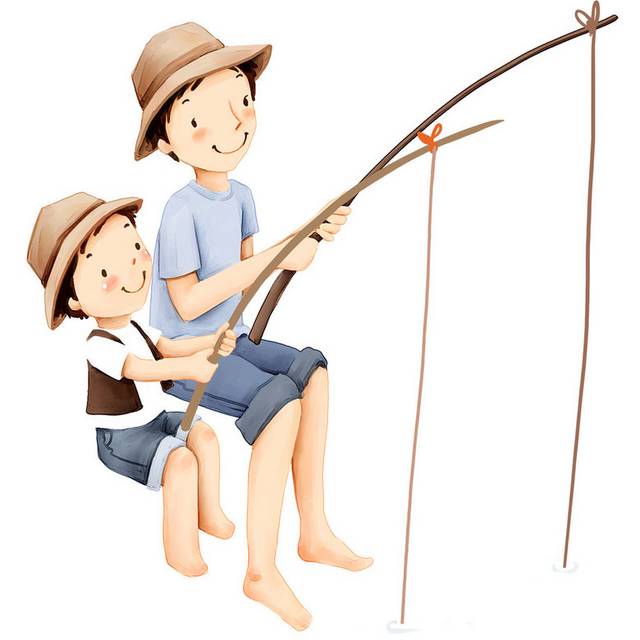 父亲和儿子钓鱼