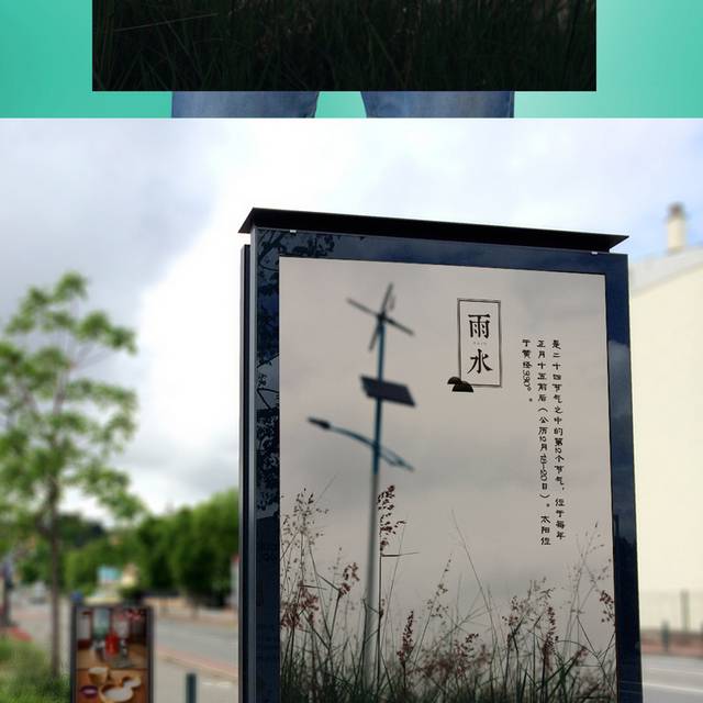 中国风雨水节气宣传海报