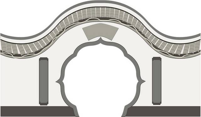 中式拱门设计元素下载