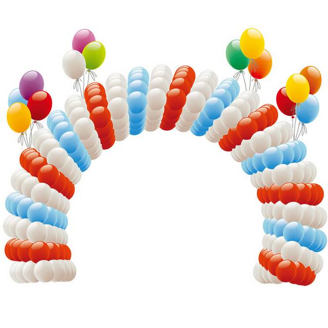 彩色气球拱门素材