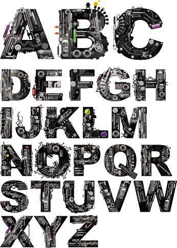 黑色艺术字字母素材