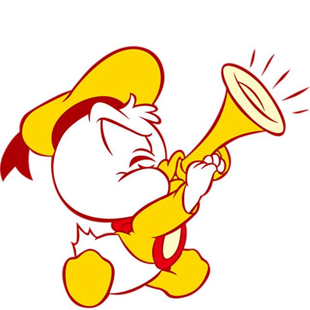卡通小鸭子吹喇叭