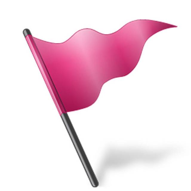 飘动的粉色三角旗