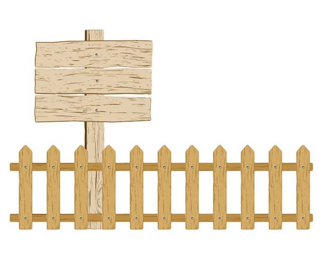 木围栏和路牌