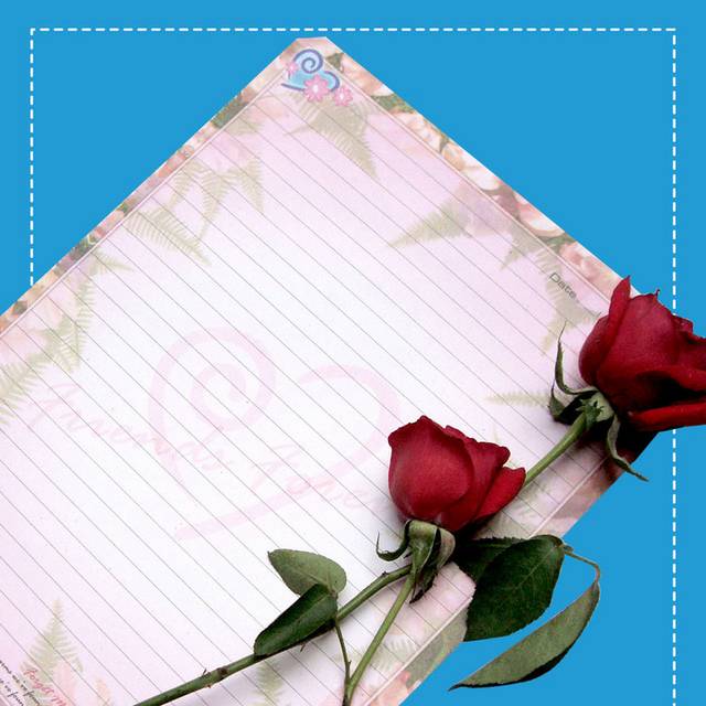 卷纸和玫瑰素材