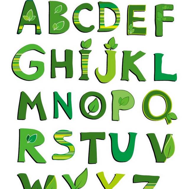 创意绿色字母一套