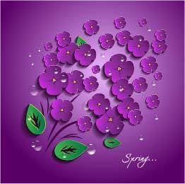 紫色立体纸花