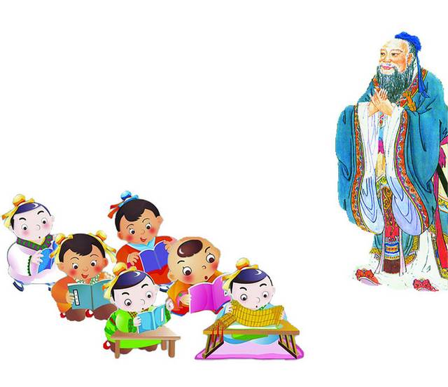 孔子与幼童素材