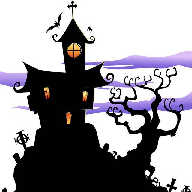 创意恐怖城堡卡通素材
