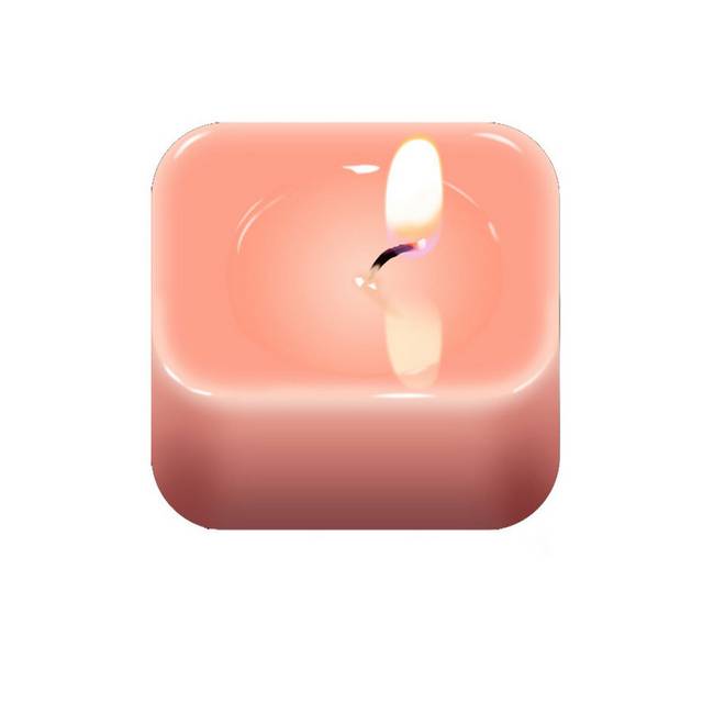 粉色方形蜡烛