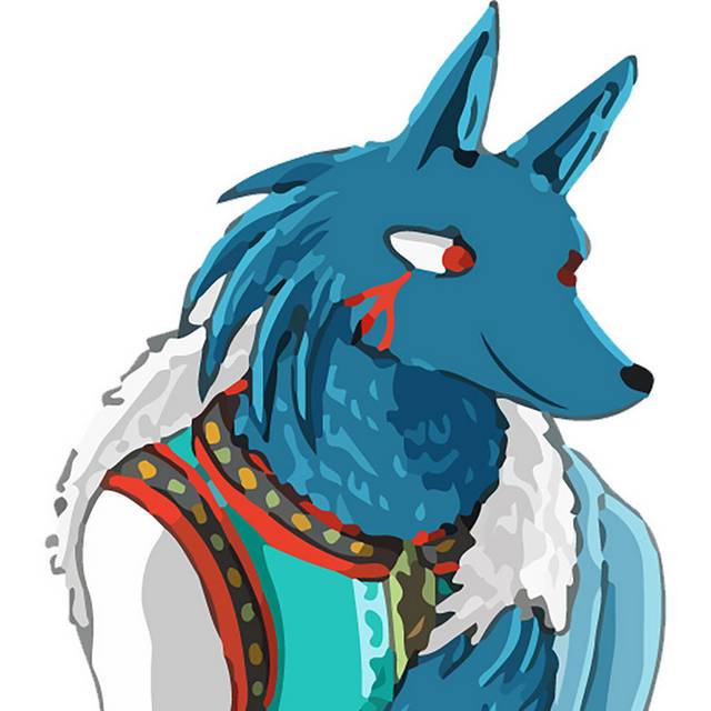 蓝色狼人素材