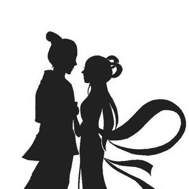 牛郎织女剪影设计素材