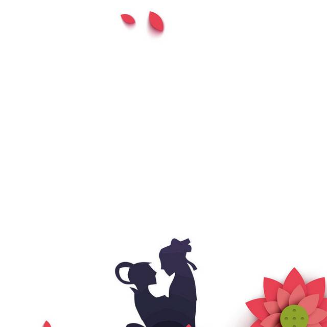 牛郎织女剪影素材