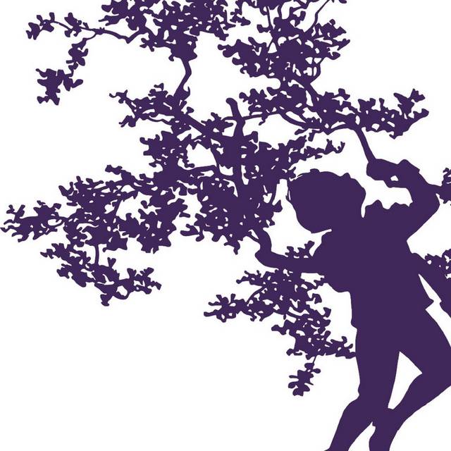 紫色树枝和人素材