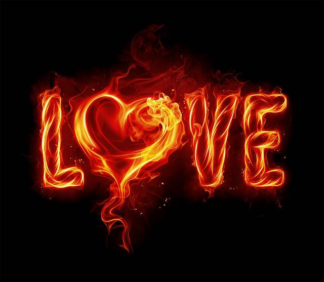 love火焰字素材