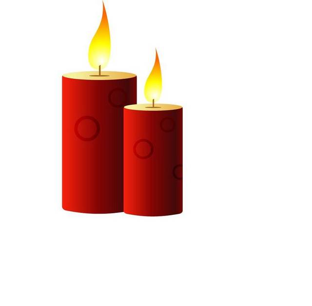 红色蜡烛设计矢量素材