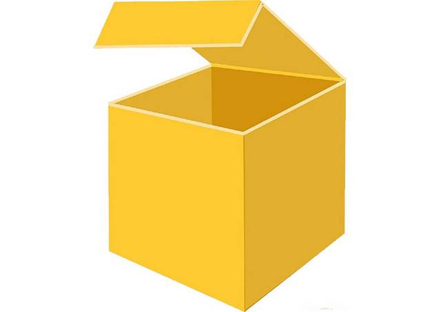 黄色立体盒子