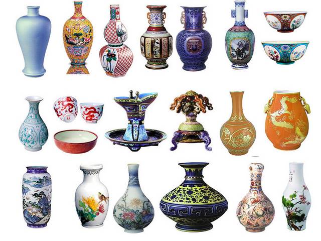 各种古董花瓶设计素材
