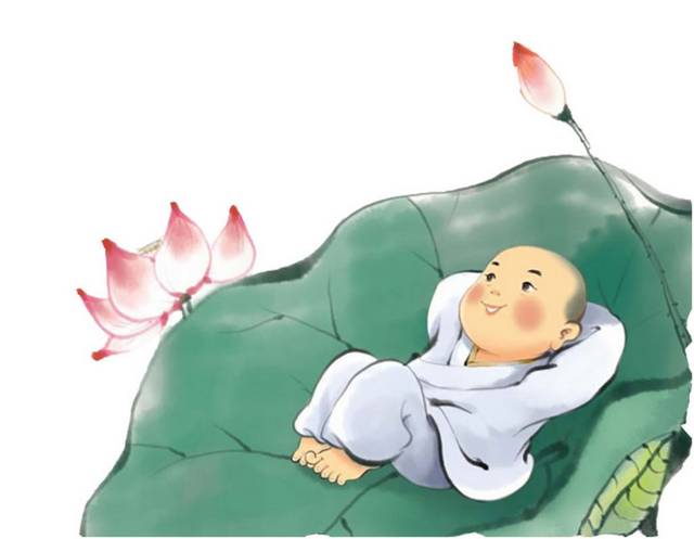 和尚插画元素