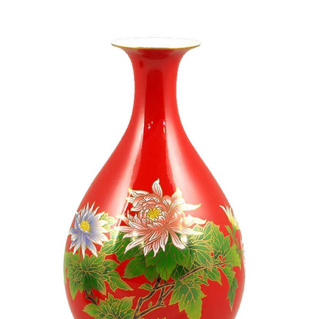 红色陶瓷瓶子