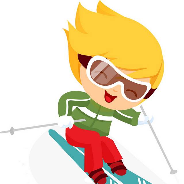 可爱的滑雪人物