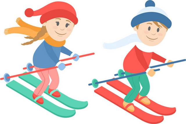 滑雪插画元素
