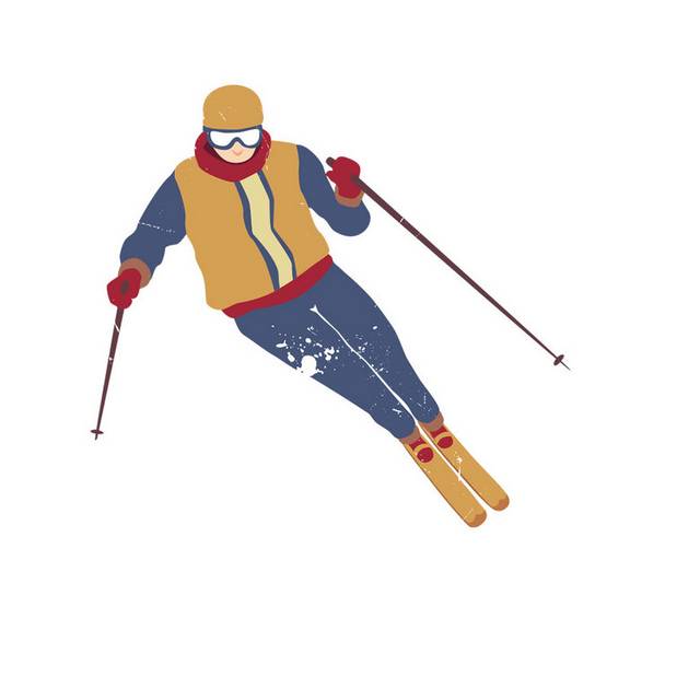 卡通滑雪人物设计素材