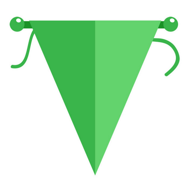 绿色三角锦旗素材 图品汇