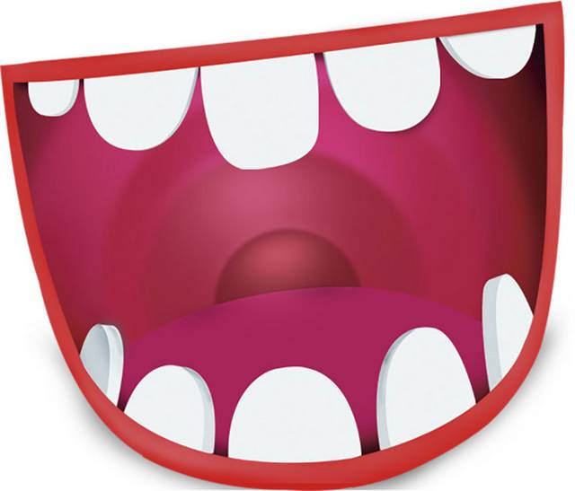 卡通嘴中的牙齿素材