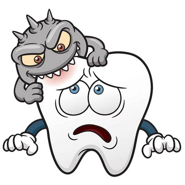 牙齿和细菌素材