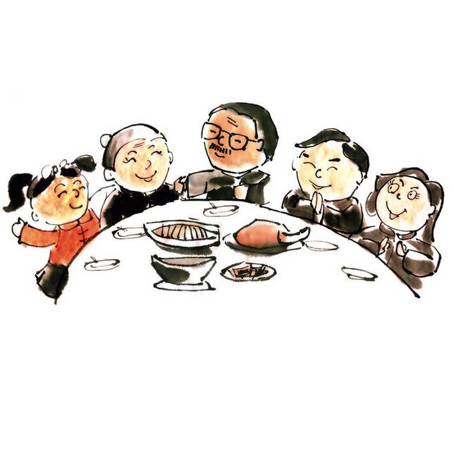 手绘年夜饭