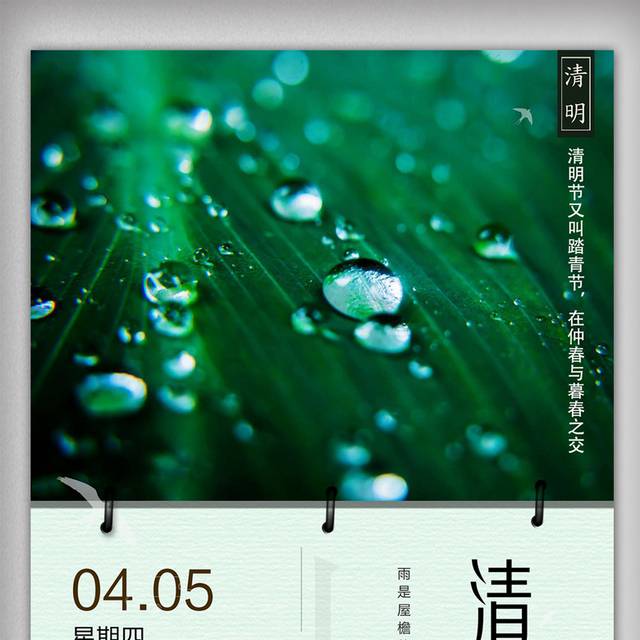 简约时尚清明节宣传海报设计模版