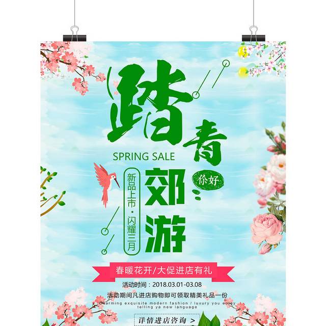 精美大气踏青郊游海报