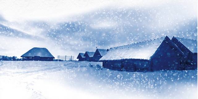 蓝色极简中国风大雪节气创意海报