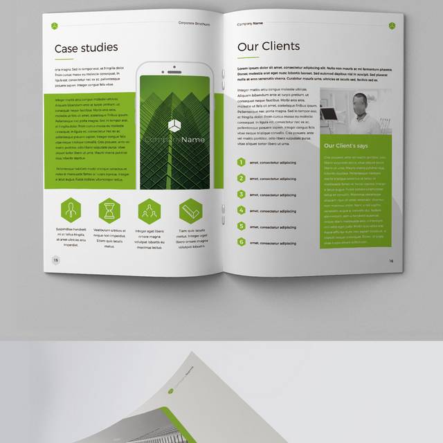 绿色高档企业手册模板