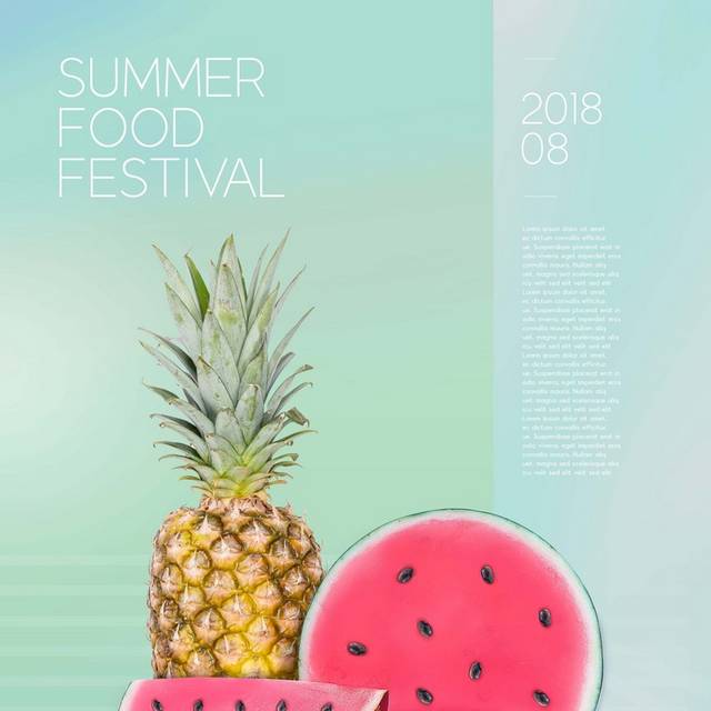 夏季清新水果宣传海报