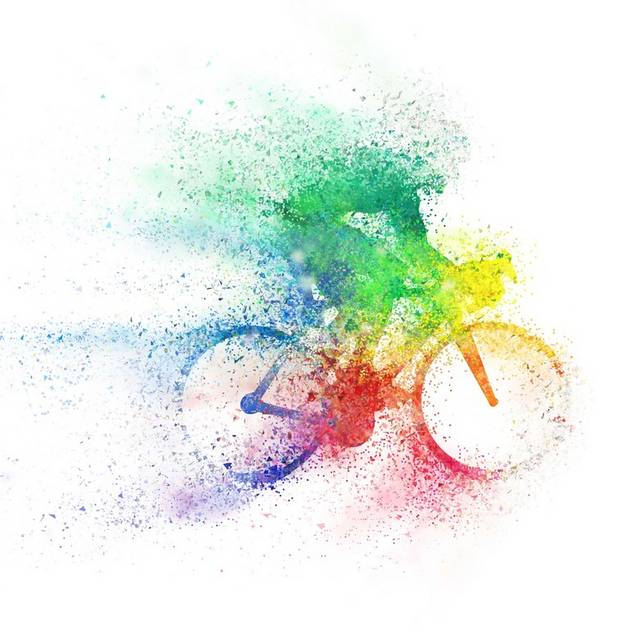 彩色烟雾自行车