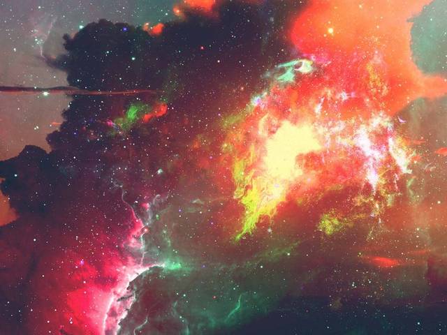 红绿星空背景素材