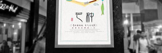 中国风田野插画芒种节气海报