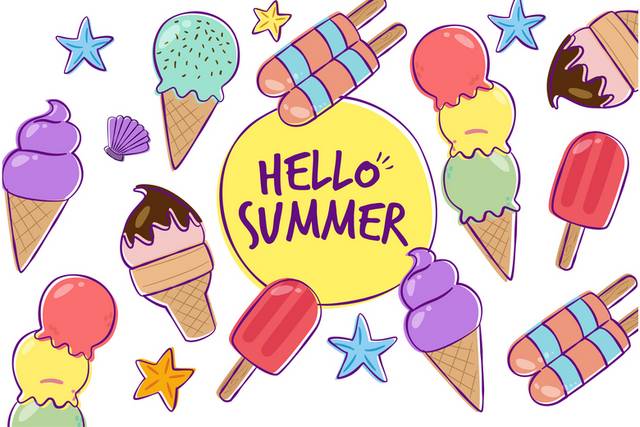 多彩夏日冰淇淋