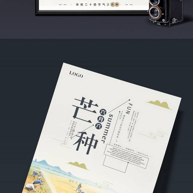 中国传统节气芒种海报模板