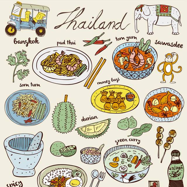 多彩泰国美食素材