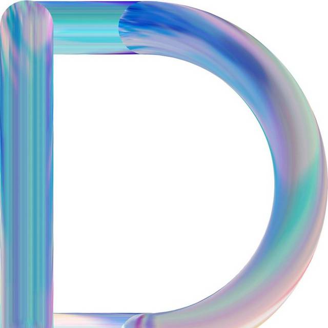 渐变字母D