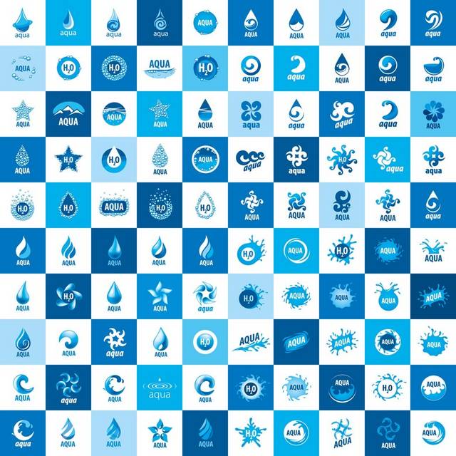蓝色创意水滴logo